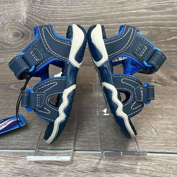 NWT Timberland Adventure Seeker II Navy Blue Toddler Boy Sz 4 Hook & Loop Sandal - Picture 9 of 12